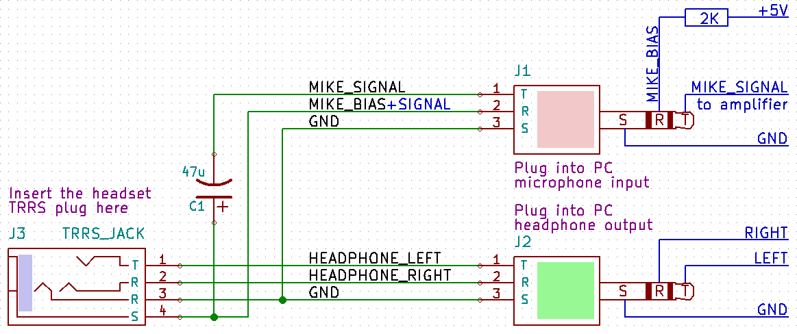 schematic of headset adapter